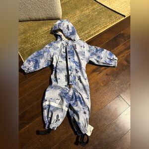 Blue Kids Hooded Jumpsuit
